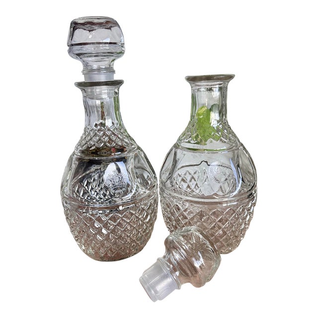 Vintage Princess House Inc. Crystal Decanter Set of 2 For Sale
