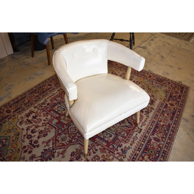 Mid Century White Club Chair Chairish