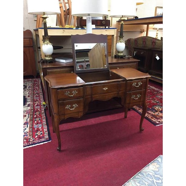 1960s Vintage French Provincial Cherry Vanity Chairish