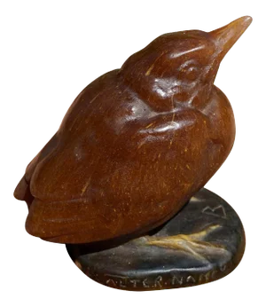 Amalric Walter Henri Berge Pate De Verre Brown Bird Paperweight