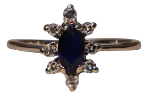 The West End Ave: Marquise Sapphire and diamond Ring in White Gold