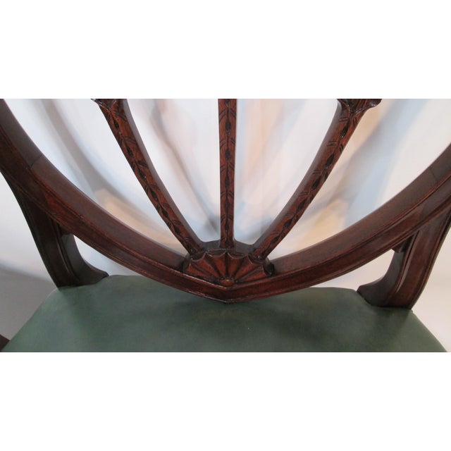 Set of 8 Vintage Shield-Back Mahogany Dining Chairs by Charak For Sale In Boston - Image 6 of 12