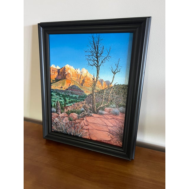 Contemporary Red Rock Vista Origenal Oil Painting by Steve Schaaf For Sale - Image 3 of 9