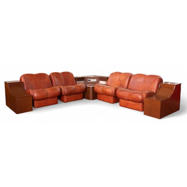 Vintage Modular Sofa with Cassette Radio and Integrated Bar, 1980s For Sale - Image 11 of 11