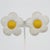 Contemporary Harriet Bauknight for Kaso White Floral Carved Resin Clip Earrings For Sale - Image 3 of 7