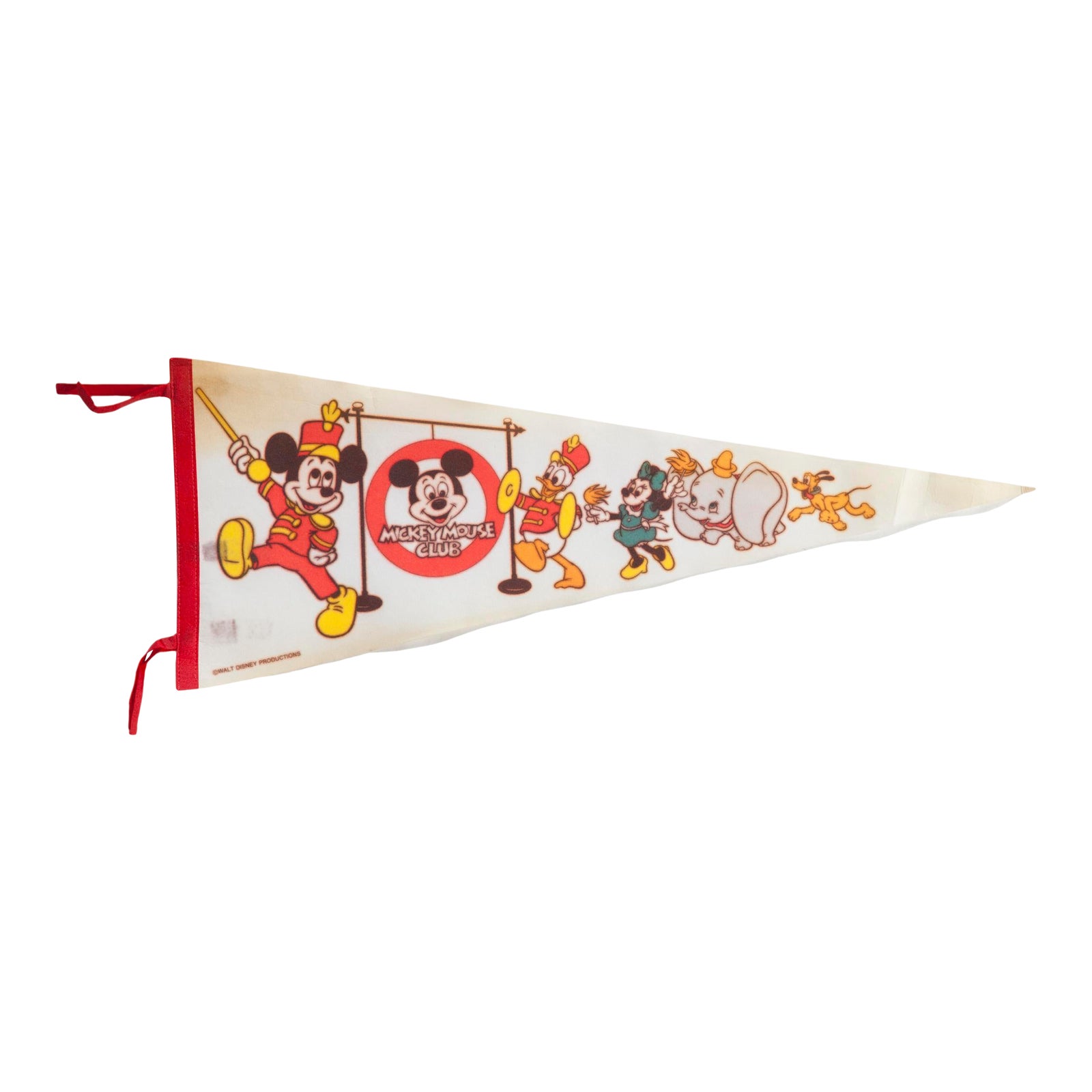 Vintage Mickey Mouse Club Felt Flag Pennant | Chairish