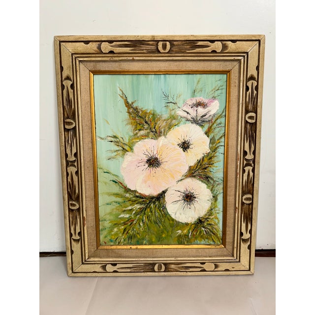 Mid Century Tropical Floral Painting For Sale - Image 9 of 10