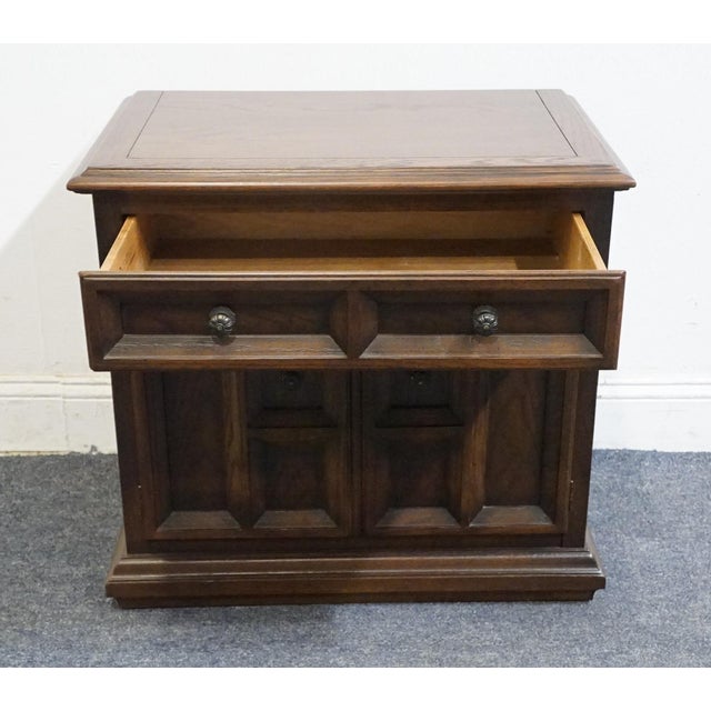 Century Furniture Solid Oak Spanish Mediterranean 26" Cabinet Nightstand For Sale In Kansas City - Image 6 of 13