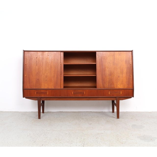 Danish Teak Highboard with Bar Section, 1960s For Sale - Image 4 of 16