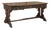 Antique Neo Gothic Carved Oak Trestle Three Drawer Writing Desk For Sale