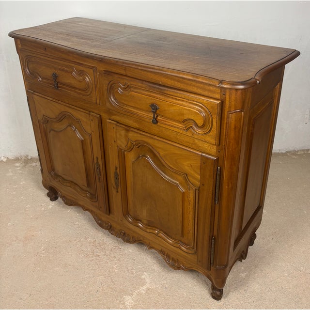 French Provincial Oak Server Cabinet With Sliding Shelves, Early 20th Century For Sale - Image 13 of 15