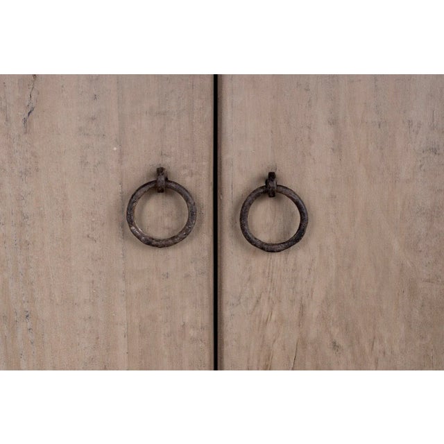 Wood Natural Elm Server Original Patina With Six Doors For Sale - Image 7 of 7