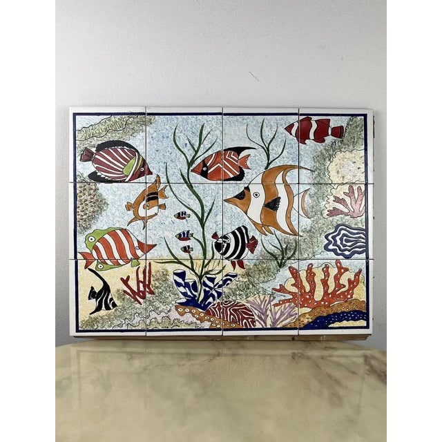 Hand Decorated Ceramic Panel, Italy, 1980s For Sale - Image 9 of 9
