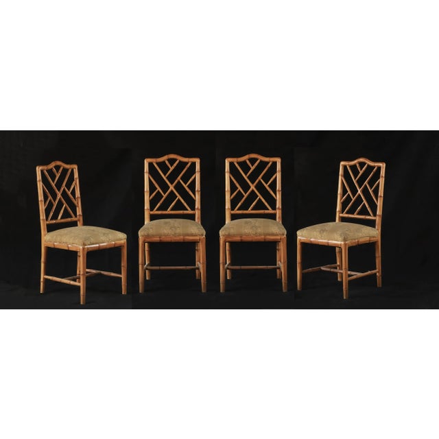 Four Vintage Chairs Made of Artificial Bamboo, Wooden Dining Chairs, Office Chairs For Sale - Image 13 of 13
