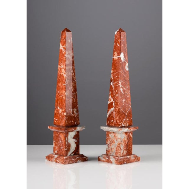 Antique Italian Obelisks, 1900s, Set of 2 For Sale - Image 4 of 5