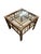 Vintage Coastal Bamboo Glass Top Side Table For Sale - Image 4 of 6
