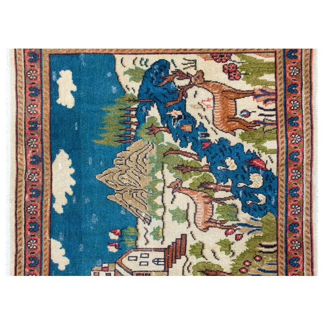 Early 20th Century Persian Pictorial Tabriz Rug For Sale - Image 14 of 15
