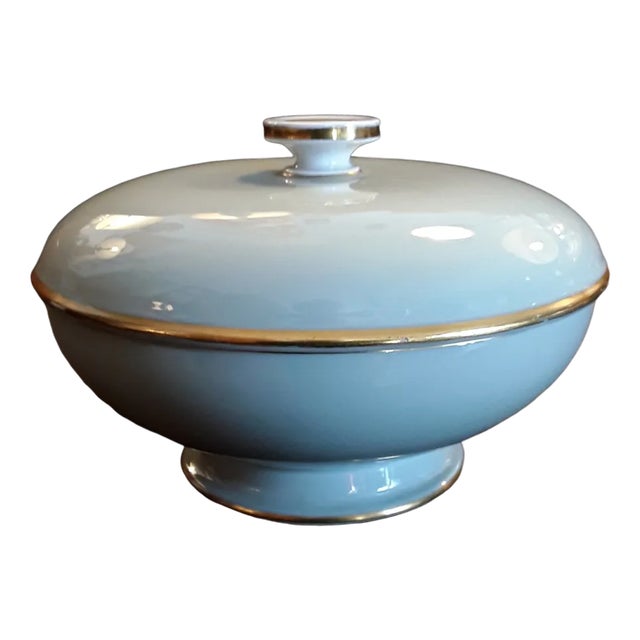 German Art Deco Mint Green Porcelain Cover Box from Rosenthal, 1938 For Sale