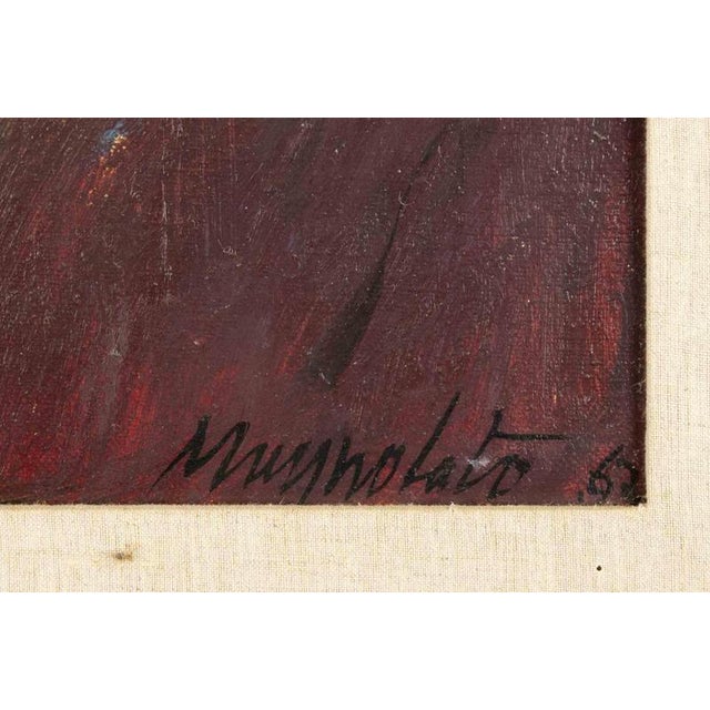 Spring is an artwork realized by Cesco Magnolato in 1967. Oil on Canvas. 73 x 92 cm; No frame 48 x 68 cm. Hand signed in...