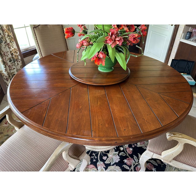 Town & Country 60" Diameter Centre Table by Century Furniture With 22" Lazy Susan 1990s For Sale - Image 6 of 12