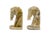 Mid-Century Modern Vintage Mid-Century Modern Hand Carved Honey Onyx Horse Head Bookends For Sale - Image 3 of 9