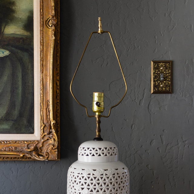 1960s Pierced Porcelain Blanc De Chine Ginger Jar Lamp For Sale - Image 17 of 18