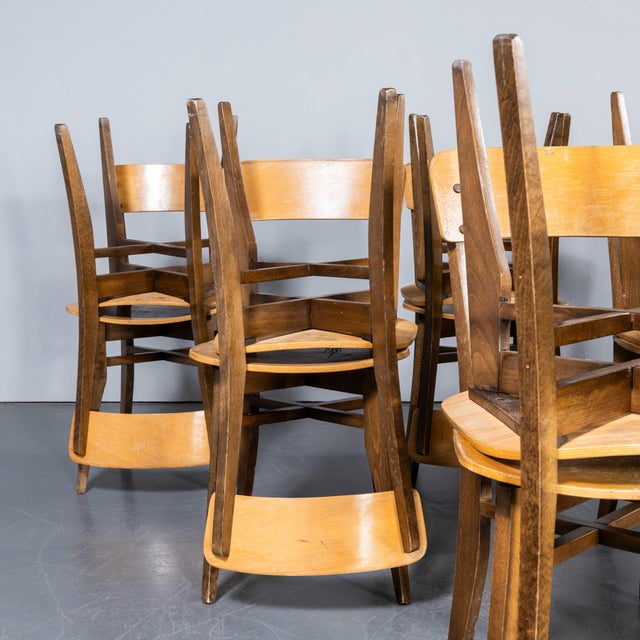 Brown Vintage French Chapel Dining Chairs, 1950s, Set of 6 For Sale - Image 8 of 11