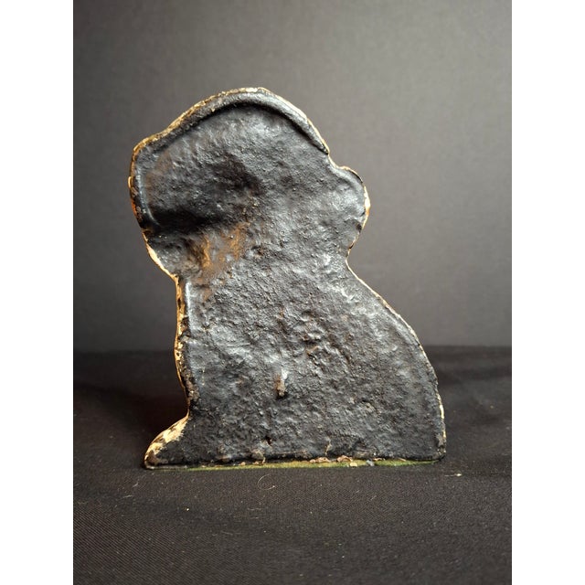 Antique Style Cast Iron Puppo Dog Doorstop Bee on Hip Grace Drayton Style 1920s-30s For Sale - Image 13 of 17