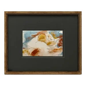 Watercolor Painting “The Embrace No.5” by Fanyu Lin, Framed