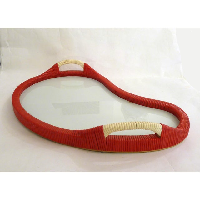 Large Bean-Shaped Serving Tray with Plastic Scoubidou Threads, 1950s For Sale - Image 4 of 16