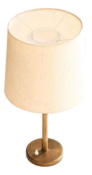 Scandinavian Modern Table Lamp in Brass and Opaline Glass, 1950s