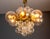 Metal Mid-Century Brass and Glass Chandelier, Europe, 1960s For Sale - Image 7 of 12