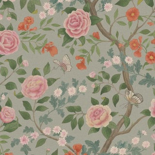 SAMPLE - Boråstapeter Kamelia Wallpaper In Natural For Sale