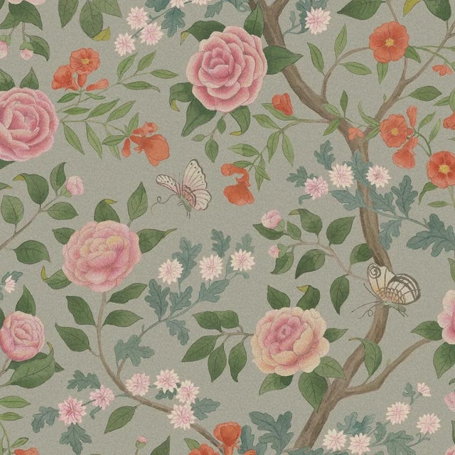 SAMPLE - Boråstapeter Kamelia Wallpaper In Natural For Sale