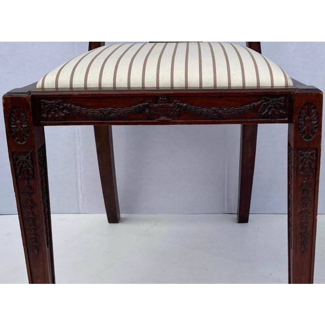 1930s Neoclassical Style Mahogany Side Chairs W/ Ram & Urn - Pair For Sale - Image 4 of 6