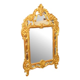 Mirror with Gold Leaf & Water Gilding, 1920s For Sale