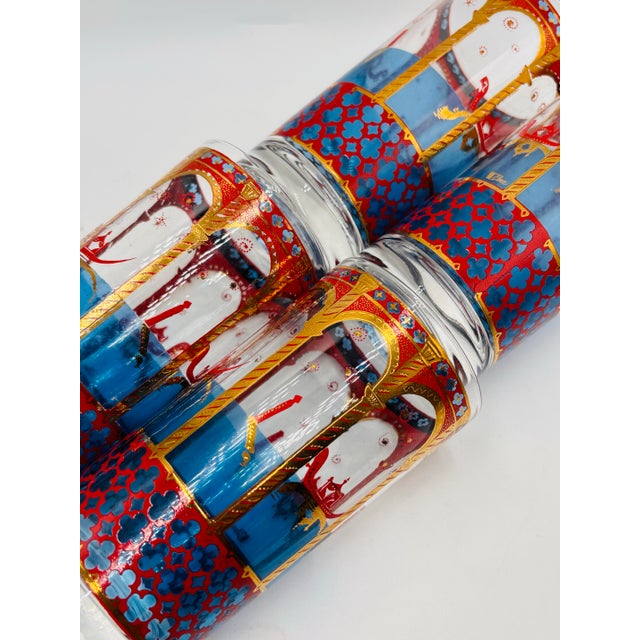 Cera Glass 22k Venice Gondola Italian Glasses- Set of 12 For Sale - Image 4 of 6