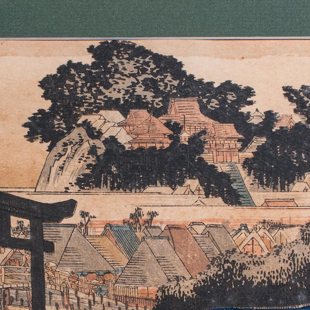 Glass Antique Woodblock Landscape Picture, Japanese Art, Framed, Hiroshige, Victorian For Sale - Image 7 of 9