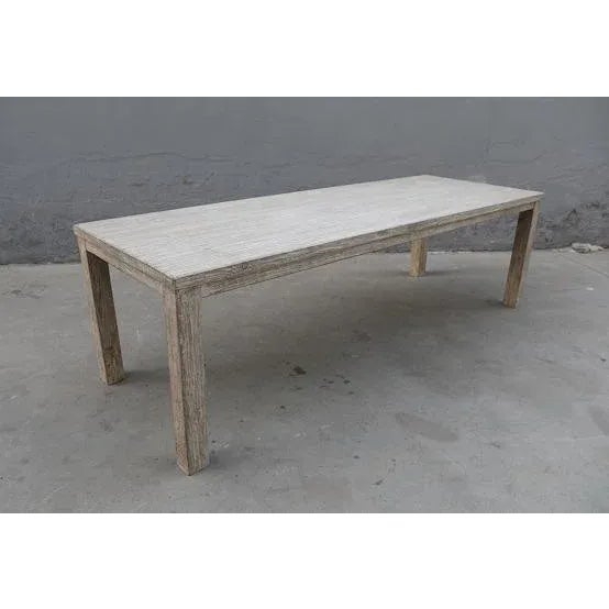 Weathered White Vintage Elm Dining Table For Sale In Los Angeles - Image 6 of 6