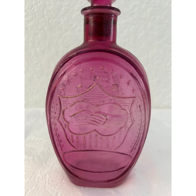 Shabby Chic Vintage Ezra Brooks Pink Glass Whiskey Decanter For Sale - Image 3 of 6