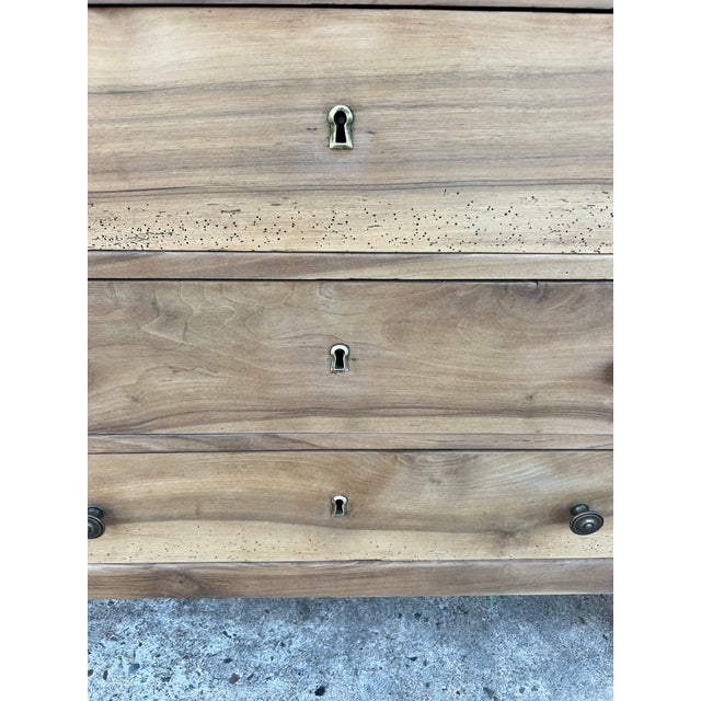 Traditional French 19th Century Empire Bleached Solid Walnut Commode For Sale - Image 3 of 12