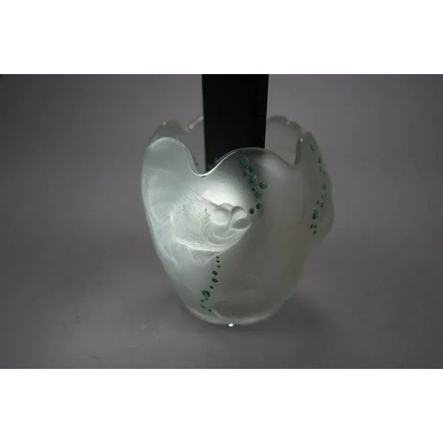 Lalique School Embossed & Enameled Fish Vase 20th Century For Sale - Image 11 of 12