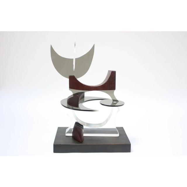 Robert D. Harvey (b. 1927-2015 - Marshfield, MA, USA) abstract sculpture composed of cut acrylic / Lucite (both smoked and...