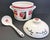 Portuguese made 3 piece ceramic soup terrine with lid and ladle. Colorful and Andy Warhol Cambell's Soup design on front,...