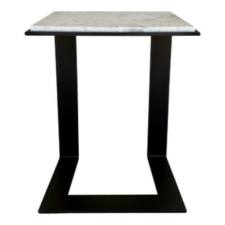 Modern White Marble Accent Table For Sale