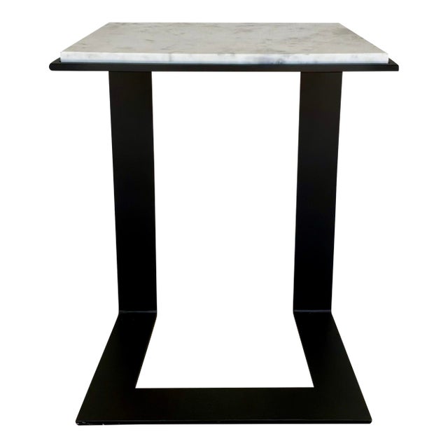Modern White Marble Accent Table For Sale