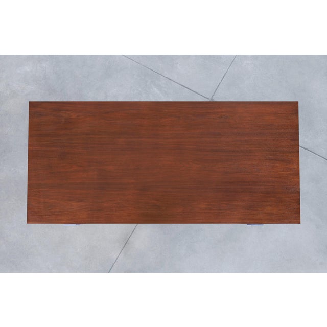 Mid-Century Modern Walnut Executive Desk Styled After Florence Knoll, 1960s For Sale - Image 14 of 14