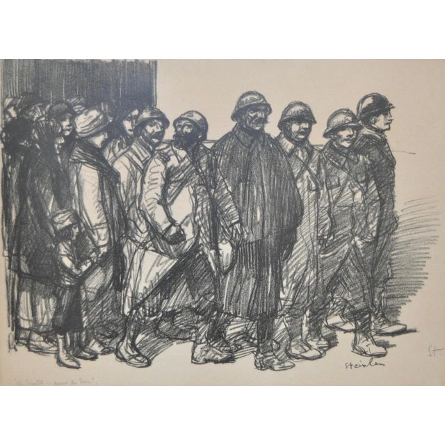 Theophile Alexandre Steinlen "A bientôt pour bon!" Lithograph c.1915 Fine lithograph by listed artist Theophile Steinlen....