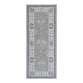 Turkish Oushak Runner Rug 4' x 9'8" For Sale