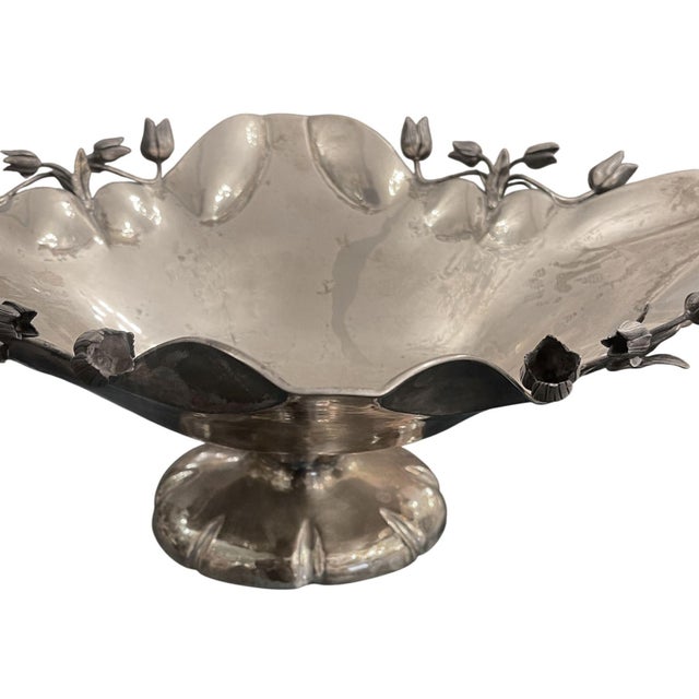 Late 20th Century Pair of Damar 925 Sterling Silver Floral Bowls, 20th Century. For Sale - Image 5 of 9